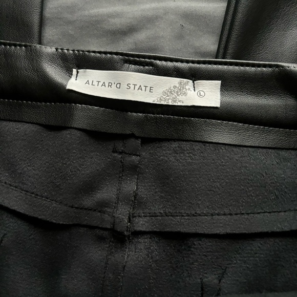 Altar’d State Flare Black Leather Pants - Picture 2 of 3